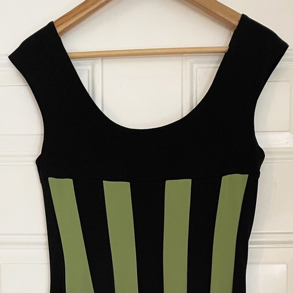 Black & Green Striped A-Line Dress - Picture 2 of 3
